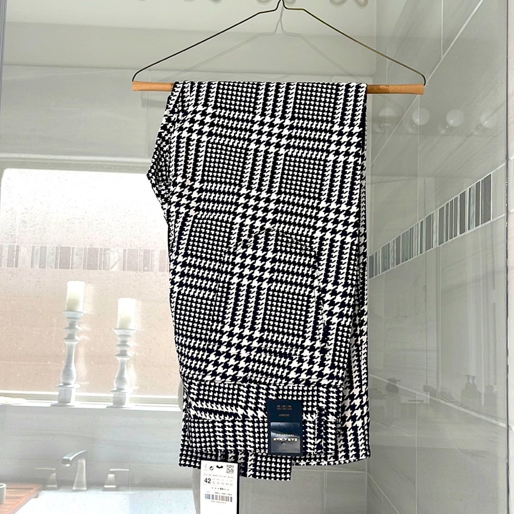 Zara houndstooth skinny jeans